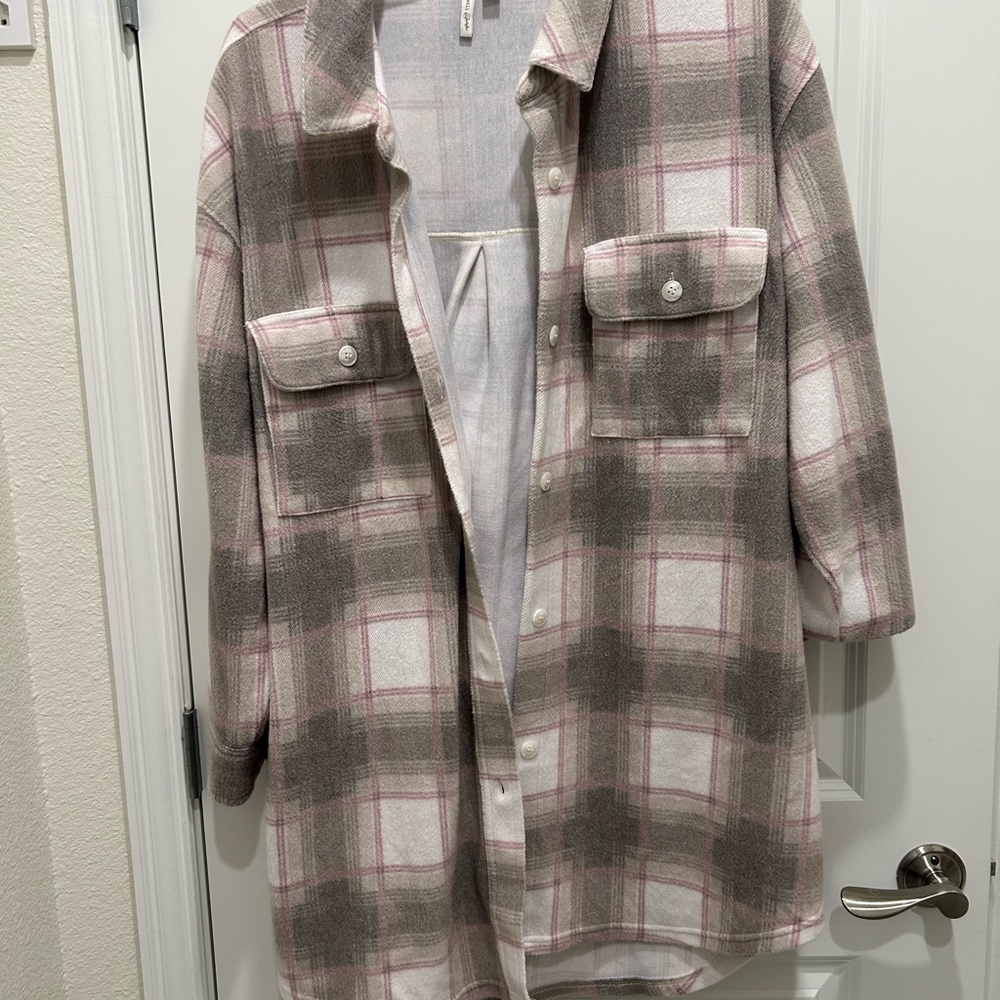 Plaid Button-Up Women's Jacket